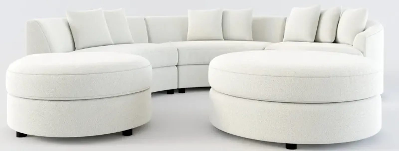 Allegra Foam Comfort 4-Piece Sectional with Left-Facing Chaise and Ottoman - Oslo Snow