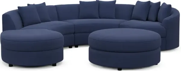 Allegra Foam Comfort 4-Piece Sectional with Left-Facing Chaise and Ottoman - Abington Indigo