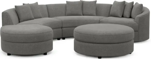 Allegra Foam Comfort 4-Piece Sectional with Left-Facing Chaise and Ottoman - Living Large Charcoal