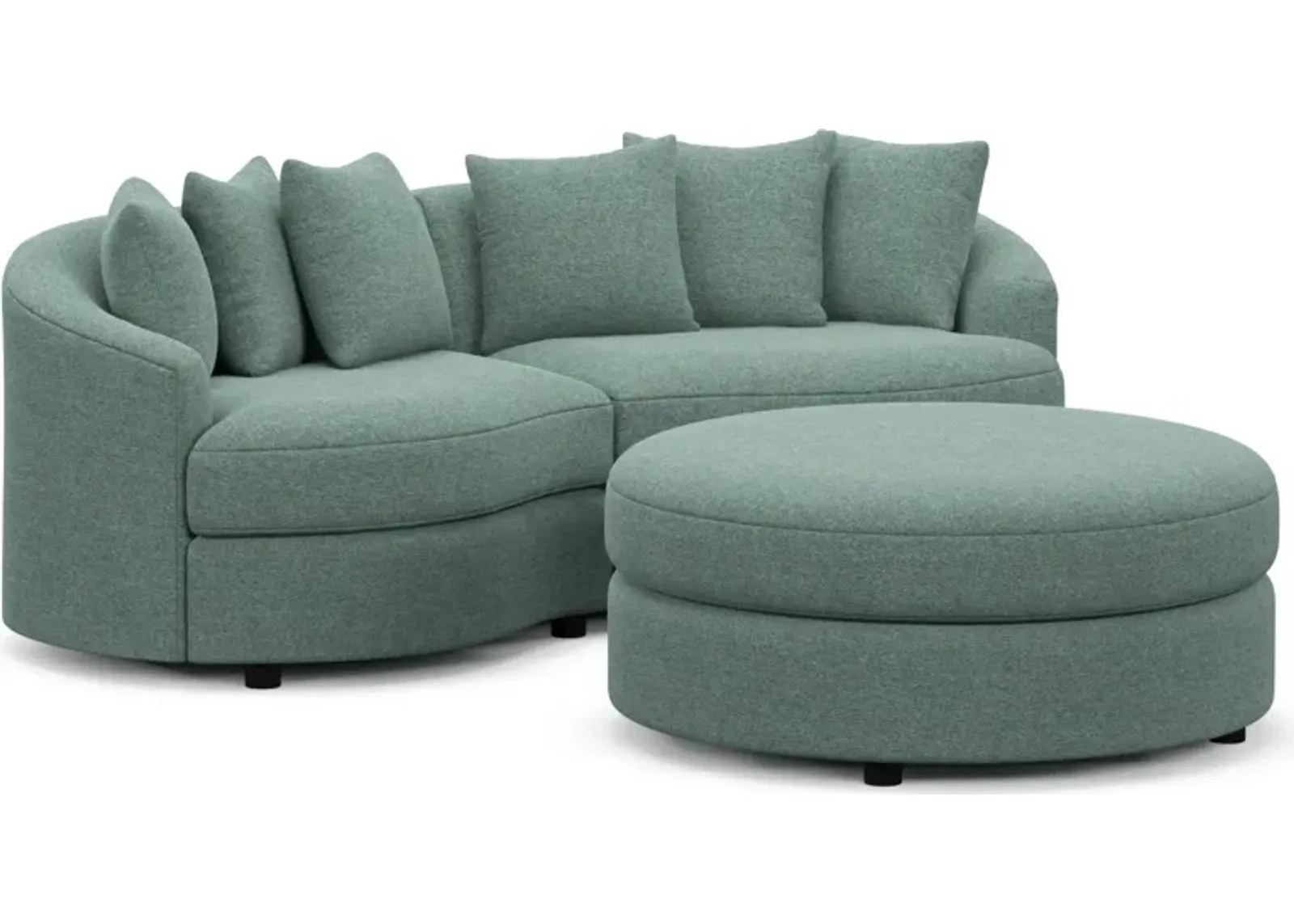 Allegra Foam Comfort 2-Piece Sectional and Ottoman - Bridger Jade