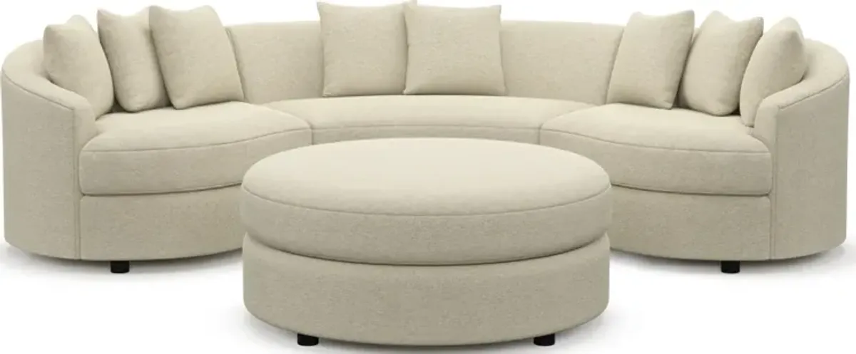 Allegra Foam Comfort 3-Piece Sectional and Ottoman - Bridger Shell