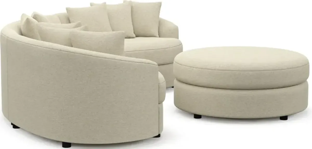 Allegra Foam Comfort 3-Piece Sectional and Ottoman - Bridger Shell