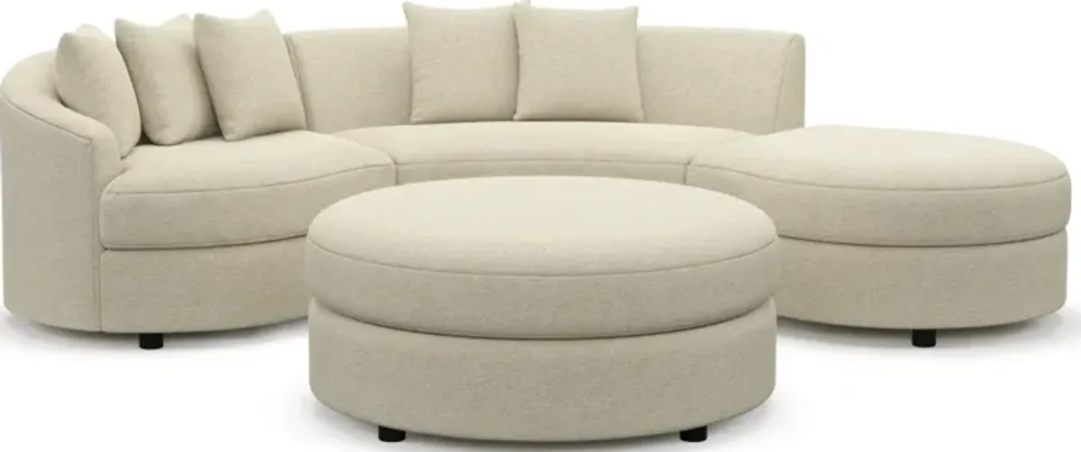 Allegra Foam Comfort 3-Piece Sectional with Right-Facing Chaise and Ottoman - Bridger Shell