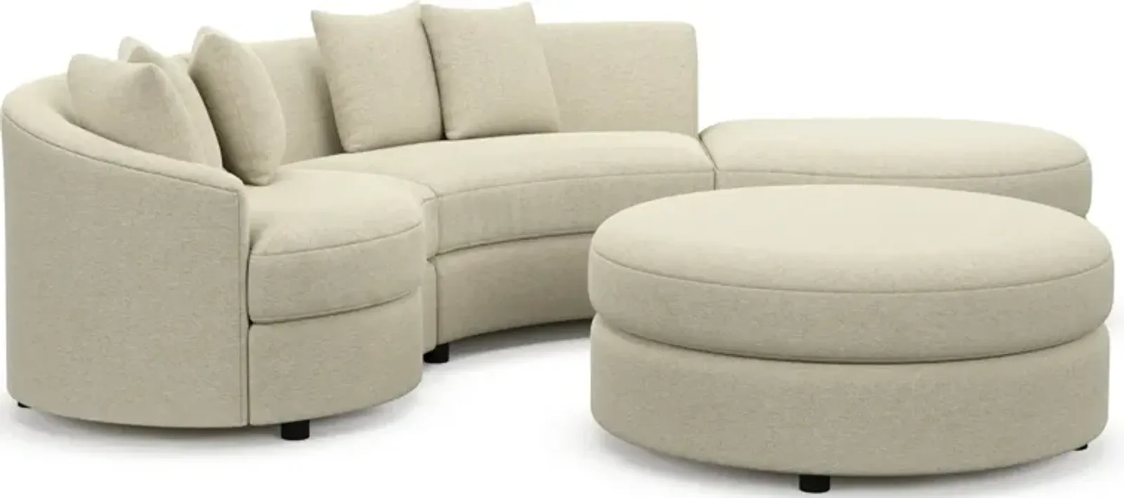 Allegra Foam Comfort 3-Piece Sectional with Right-Facing Chaise and Ottoman - Bridger Shell