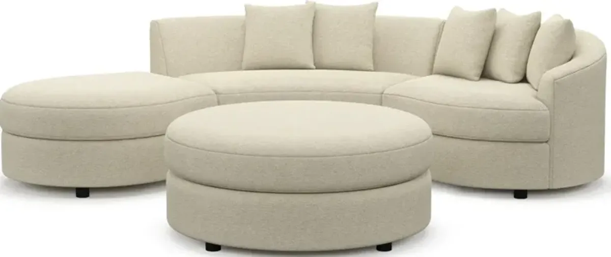 Allegra Foam Comfort 3-Piece Sectional with Left-Facing Chaise and Ottoman - Bridger Shell