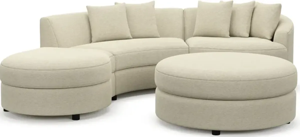 Allegra Foam Comfort 3-Piece Sectional with Left-Facing Chaise and Ottoman - Bridger Shell