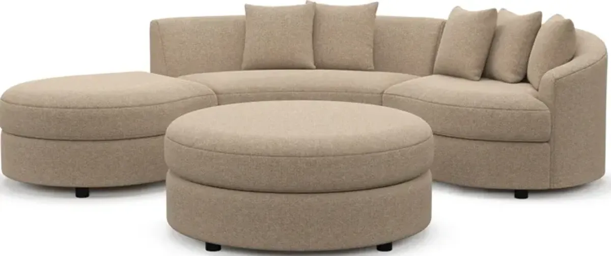 Allegra Foam Comfort 3-Piece Sectional with Left-Facing Chaise and Ottoman - Liv Wicker