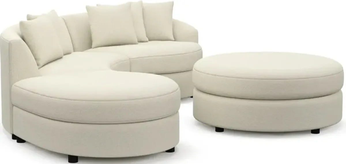 Allegra Foam Comfort 3-Piece Sectional with Left-Facing Chaise and Ottoman - Fincher Ivory