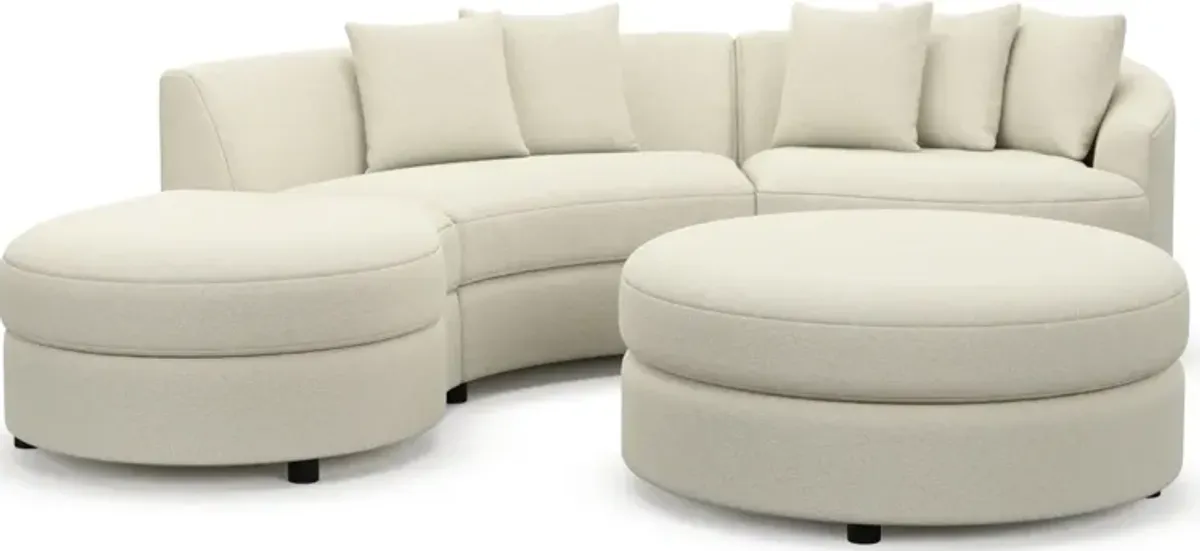 Allegra Foam Comfort 3-Piece Sectional with Left-Facing Chaise and Ottoman - Fincher Ivory