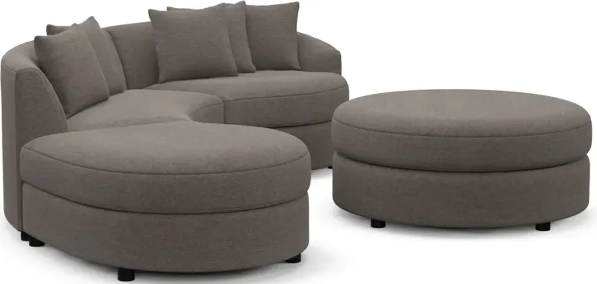 Allegra Foam Comfort 3-Piece Sectional with Left-Facing Chaise and Ottoman - Presidio Steel