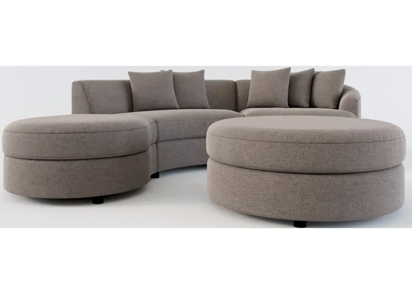 Allegra Foam Comfort 3-Piece Sectional with Left-Facing Chaise and Ottoman - Presidio Steel