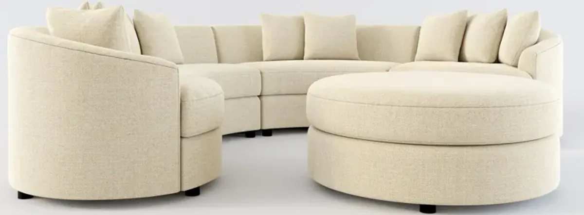 Allegra Foam Comfort 4-Piece Sectional and Ottoman - Broderick Sand