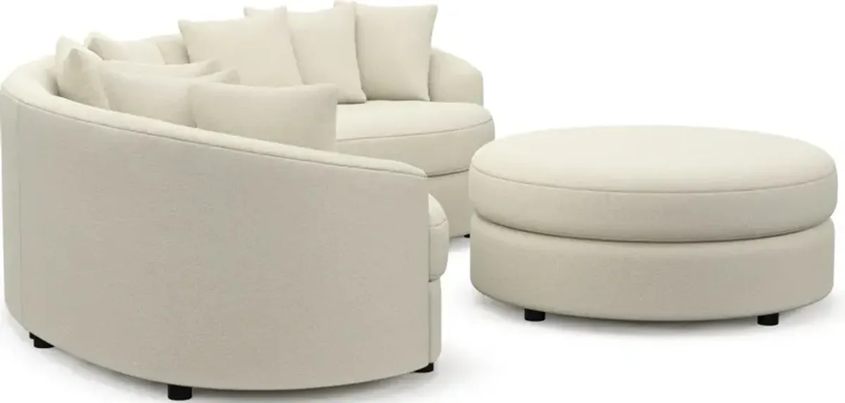 Allegra Foam Comfort 4-Piece Sectional and Ottoman - Fincher Ivory