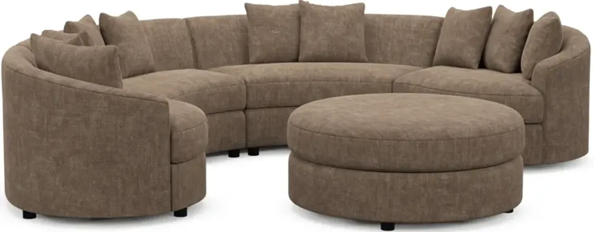 Allegra Foam Comfort 4-Piece Sectional and Ottoman - Argo Java