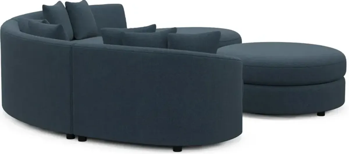 Allegra Foam Comfort 4-Piece Sectional with Right-Facing Chaise and Ottoman - Broderick Indigo