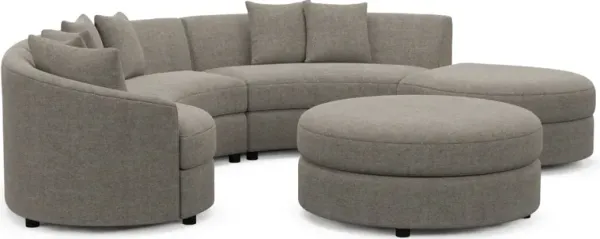 Allegra Foam Comfort 4-Piece Sectional with Right-Facing Chaise and Ottoman - Bridger Metal