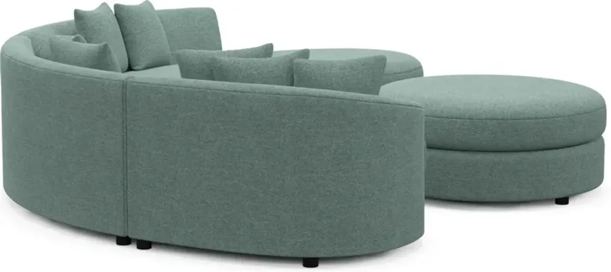 Allegra Foam Comfort 4-Piece Sectional with Right-Facing Chaise and Ottoman - Bridger Jade