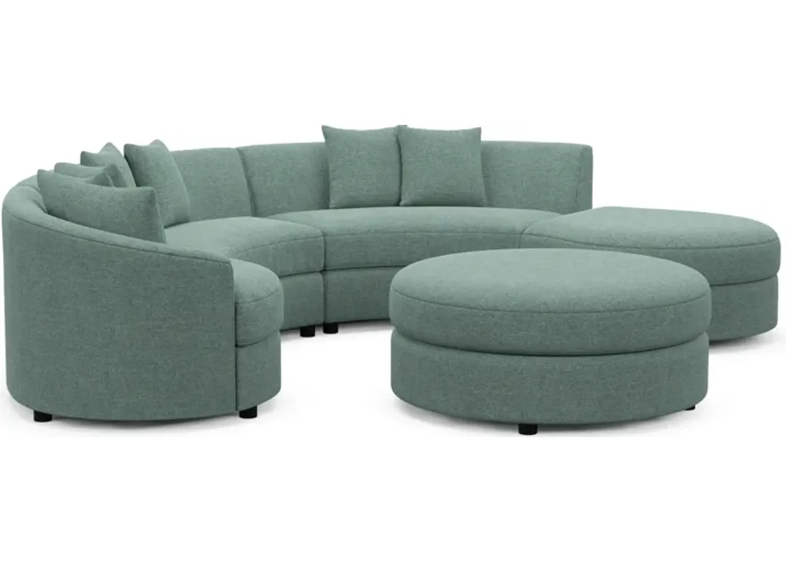 Allegra Foam Comfort 4-Piece Sectional with Right-Facing Chaise and Ottoman - Bridger Jade