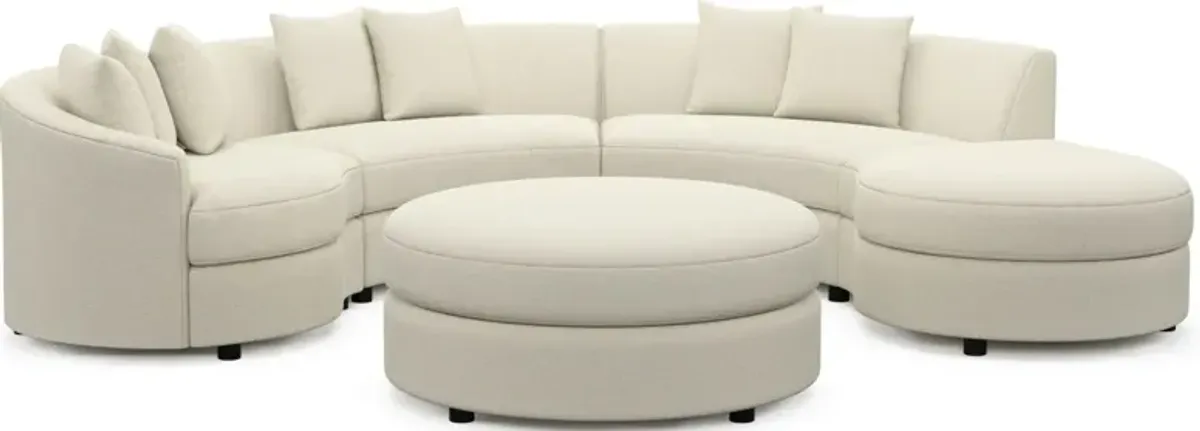 Allegra Foam Comfort 4-Piece Sectional with Right-Facing Chaise and Ottoman - Fincher Ivory