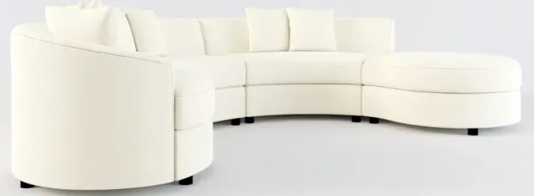 Allegra Foam Comfort 4-Piece Sectional with Right-Facing Chaise and Ottoman - Fincher Ivory