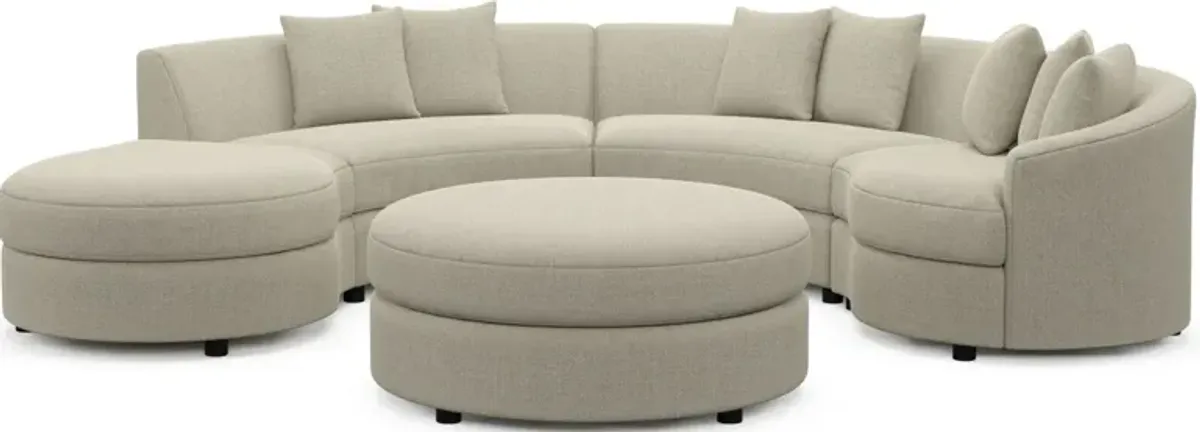 Allegra Foam Comfort 4-Piece Sectional with Left-Facing Chaise and Ottoman - Broderick Charcoal