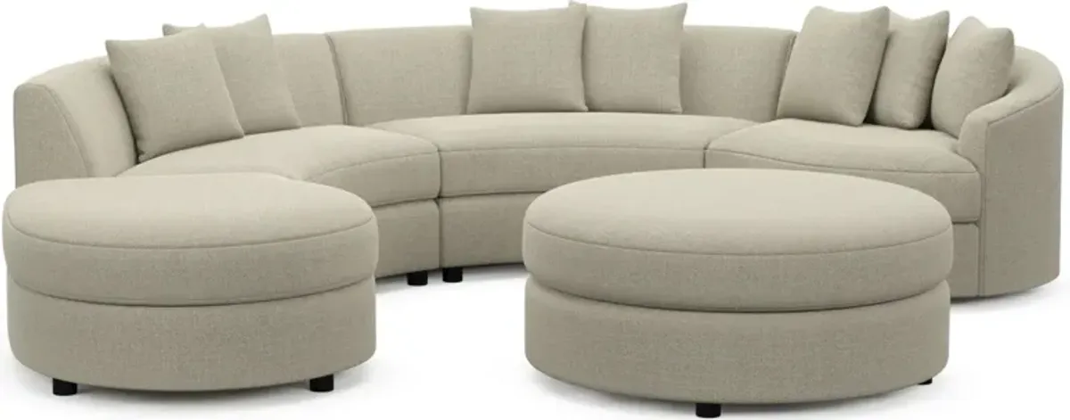 Allegra Foam Comfort 4-Piece Sectional with Left-Facing Chaise and Ottoman - Broderick Charcoal