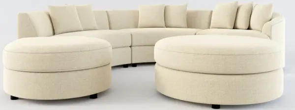Allegra Foam Comfort 4-Piece Sectional with Left-Facing Chaise and Ottoman - Broderick Sand