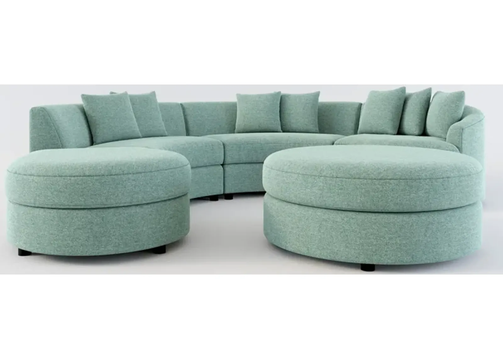 Allegra Foam Comfort 4-Piece Sectional with Left-Facing Chaise and Ottoman - Bridger Jade