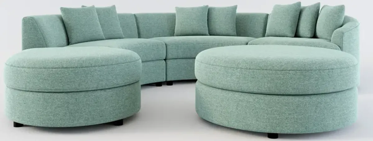 Allegra Foam Comfort 4-Piece Sectional with Left-Facing Chaise and Ottoman - Bridger Jade