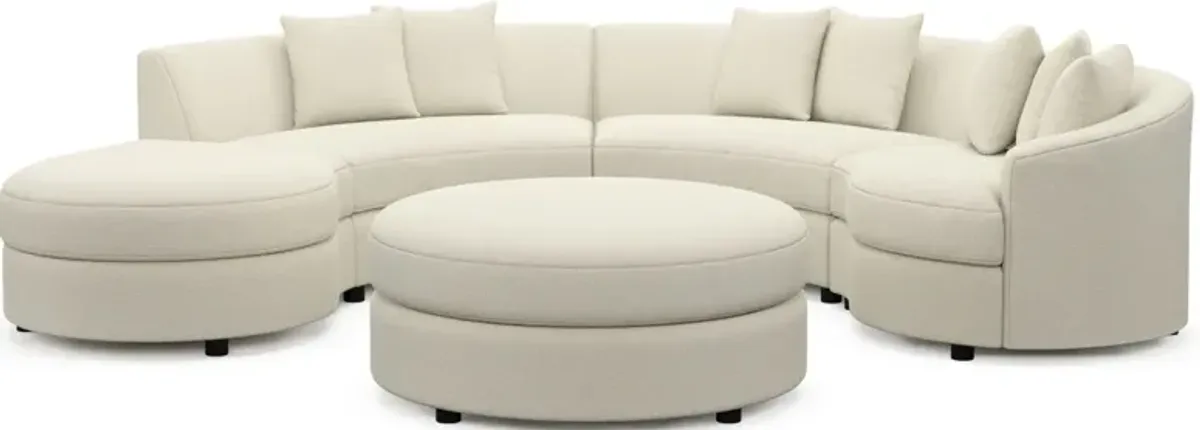 Allegra Foam Comfort 4-Piece Sectional with Left-Facing Chaise and Ottoman - Fincher Ivory