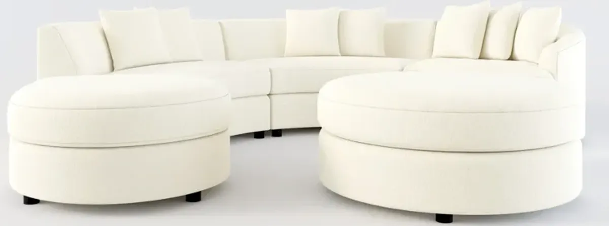 Allegra Foam Comfort 4-Piece Sectional with Left-Facing Chaise and Ottoman - Fincher Ivory