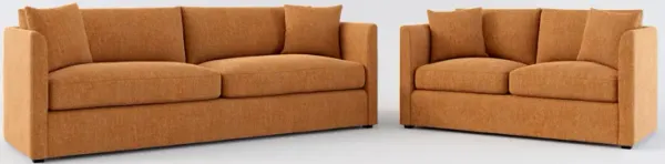 Benji Foam Comfort Sofa and Loveseat Set - Contessa Ginger