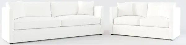 Benji Foam Comfort Sofa and Loveseat Set - Contessa Vanilla