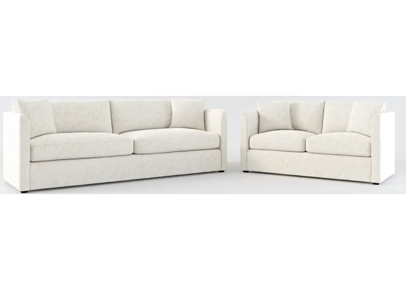 Benji Foam Comfort Sofa and Loveseat Set - P.T. Cream