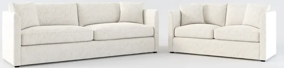 Benji Foam Comfort Sofa and Loveseat Set - P.T. Cream