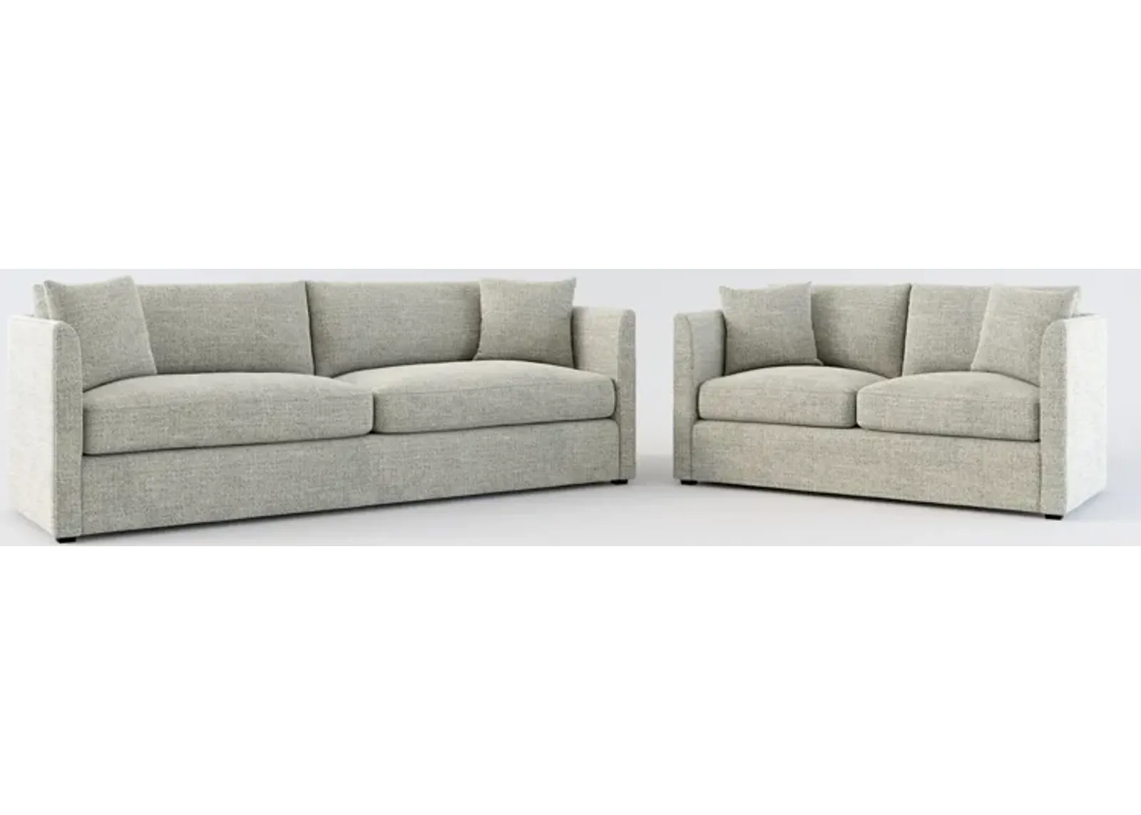 Benji Foam Comfort Sofa and Loveseat Set - Pandora Pepper