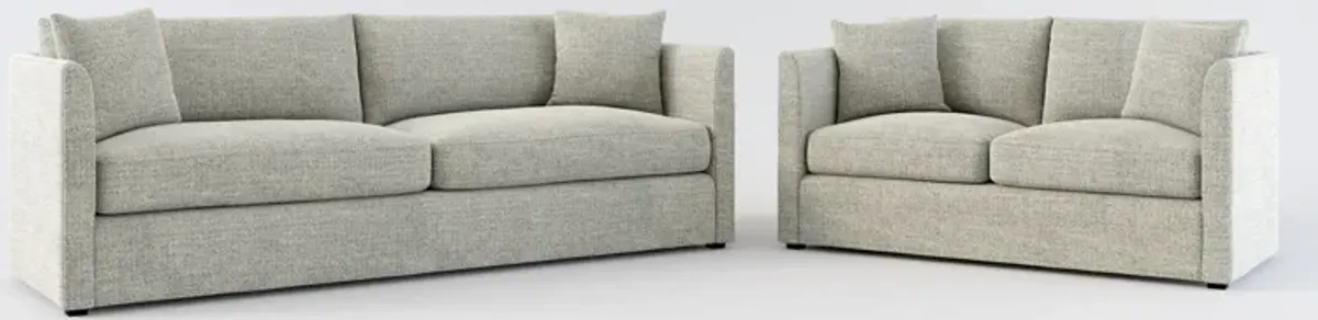 Benji Foam Comfort Sofa and Loveseat Set - Pandora Pepper