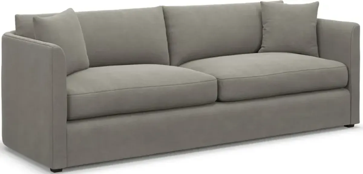 Benji Foam Comfort Sofa and Loveseat Set - Abington Fog