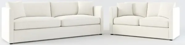 Benji Foam Comfort Sofa and Loveseat Set - Living Large White