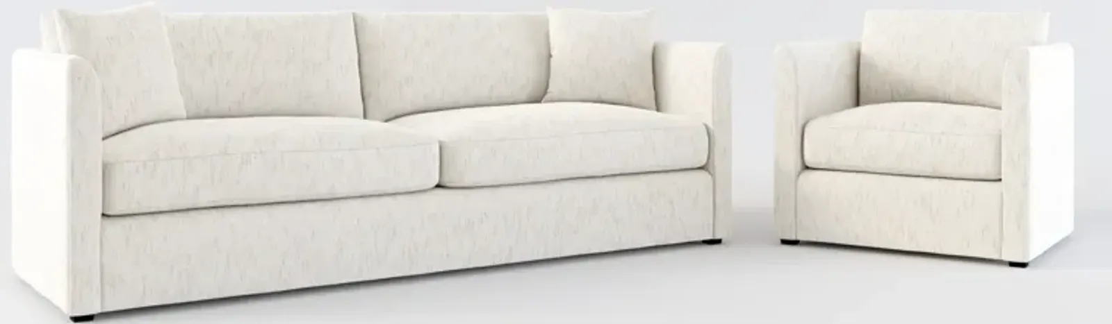 Benji Foam Comfort Sofa and Chair Set - P.T. Cream