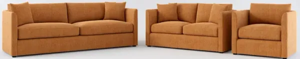 Benji Foam Comfort Sofa, Loveseat and Chair Set - Contessa Ginger