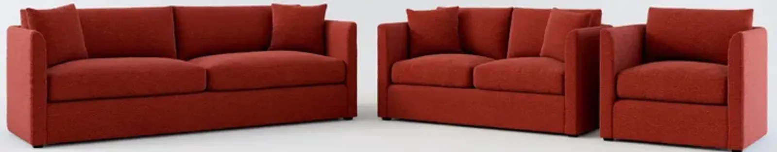 Benji Foam Comfort Sofa, Loveseat and Chair Set - Bloke Brick