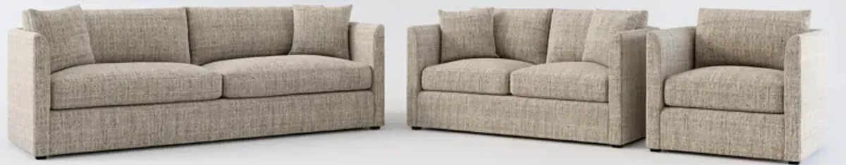 Benji Foam Comfort Sofa, Loveseat and Chair Set - Mason Flint