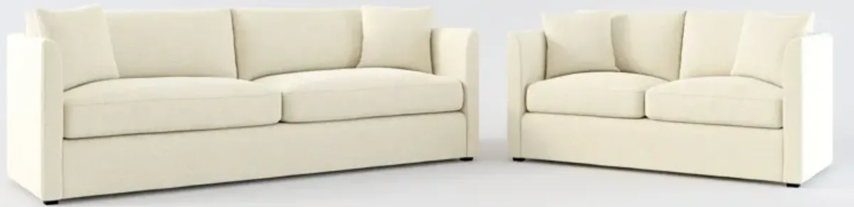 Benji Foam Comfort Sofa and Loveseat Set - Bridger Shell