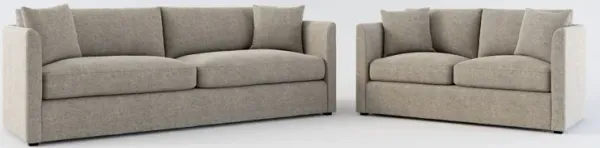 Benji Foam Comfort Sofa and Loveseat Set - Bridger Metal