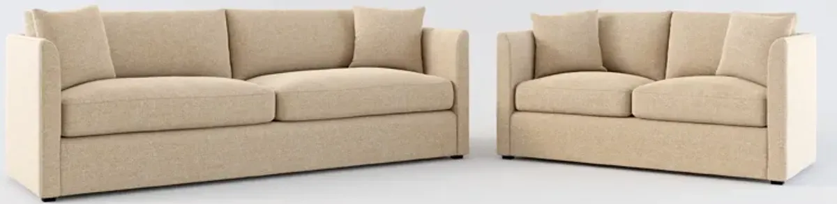 Benji Foam Comfort Sofa and Loveseat Set - Liv Wicker