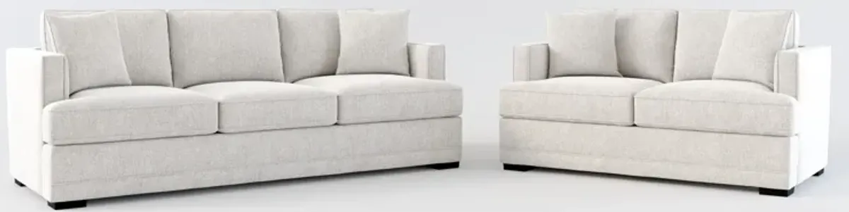 Pembroke Foam Comfort Sofa and Loveseat Set - Burmese Granite