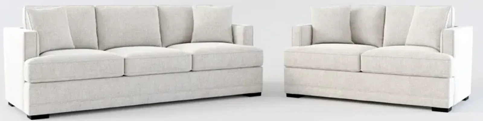 Pembroke Foam Comfort Sofa and Loveseat Set - Burmese Granite