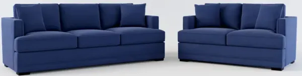 Pembroke Foam Comfort Sofa and Loveseat Set - Abington Indigo