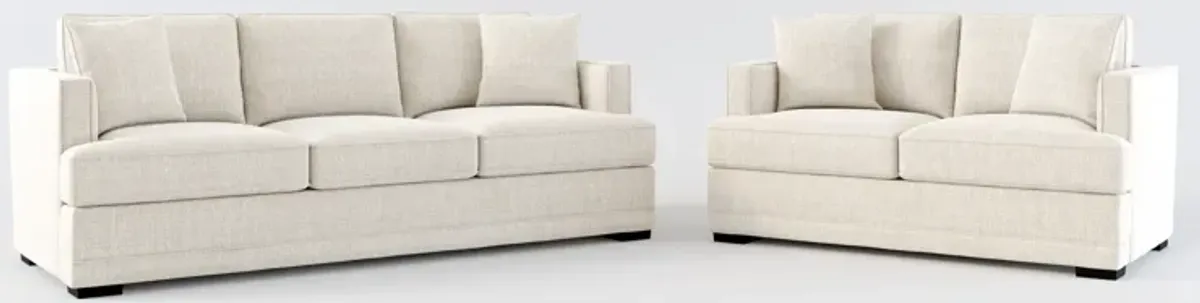 Pembroke Foam Comfort Sofa and Loveseat Set - Mason Porcelain